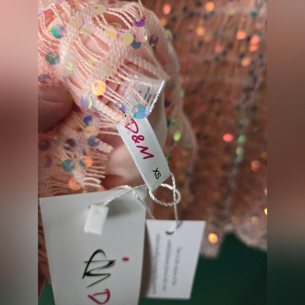 Pink Sequin Long Sleeve Dress - Picture 3 of 4